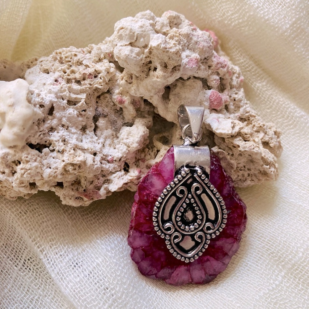 NEW Gorgeous Solar Quartz Druzy Handmade Pendant